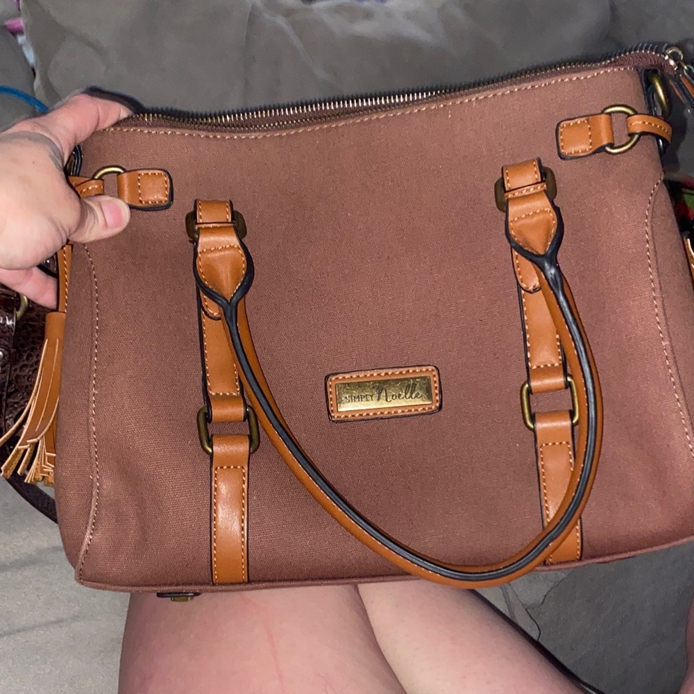 Simply Noelle Tan and Brown Satchel